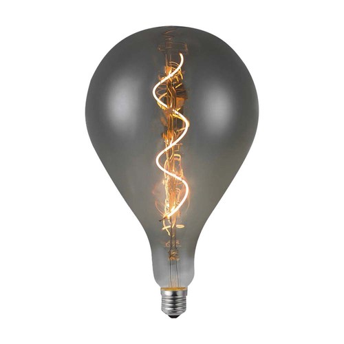E27 4W LED Filament Spirallampe - A160, Smoky Glas, warmweiß