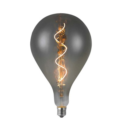 E27 4W LED Filament Spirallampe - A160, Smoky Glas, warmweiß