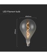 E27 4W LED Filament Spirallampe - A160, Smoky Glas, warmweiß