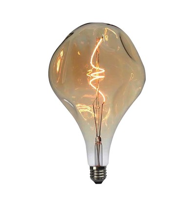 E27 4W LED Filament Spirallampe - A165, Amber Glas, 2700K, 250lm, Ø16,5cm