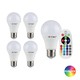 5 Stk. RGBW LED Glühbirne - 6W, Mit RF-Fernbedienung, E27