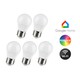 5er-Pack E27 5W Wifi LED-Lampe - G45, Tuya/Smart Life, kompatibel mit Google Home
