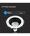 GU10 Einbaustrahler - Rund, weiß, Aluminium, Lochmaß: Ø90 mm, Maße: Ø100 mm, ohne Leuchtmittel