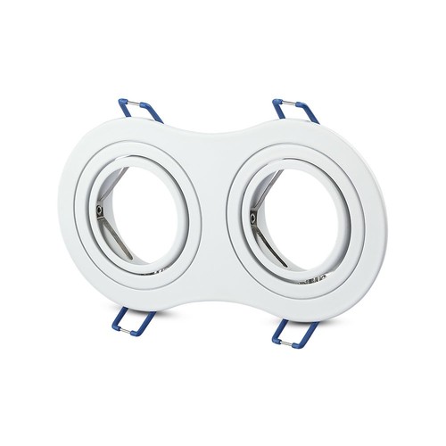 GU10 Doppel-Einbaustrahler - Rund, weiß, Aluminium, IP20, Lochmaß: 155x75 mm, Maße: 173x91 mm