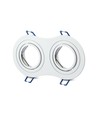 GU10 Doppel-Einbaustrahler - Rund, weiß, Aluminium, IP20, Lochmaß: 155x75 mm, Maße: 173x91 mm