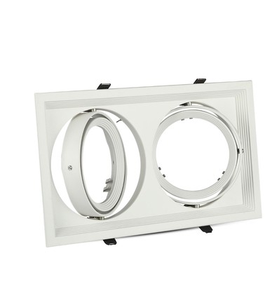 Doppel AR111 Einbauspot - Weiß, 174x325mm, IP20, ohne Leuchtmittel