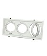 3-flammig AR111 Einbauspot - Weiß, Aluminium, Ausschnitt: 455x168mm, ohne Leuchtmittel
