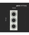 3-flammig AR111 Einbauspot - Weiß, Aluminium, Ausschnitt: 455x168mm, ohne Leuchtmittel