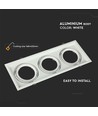 3-flammig AR111 Einbauspot - Weiß, Aluminium, Ausschnitt: 455x168mm, ohne Leuchtmittel