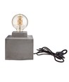Beton quadratische Tischleuchte - E27 Fassung, Ø16cm, 2m Kabel mit Schalter, grauer Beton