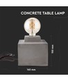 Beton quadratische Tischleuchte - E27 Fassung, Ø16cm, 2m Kabel mit Schalter, grauer Beton