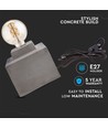 Beton quadratische Tischleuchte - E27 Fassung, Ø16cm, 2m Kabel mit Schalter, grauer Beton