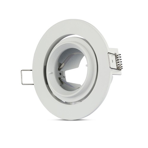GU10 / MR16 Downlight - Ohne Leuchtmittel und Fassung, rund, schwenkbar, weiß, Loch: Ø9,3 cm