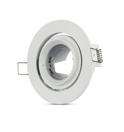 GU10 / MR16 Downlight - Ohne Leuchtmittel und Fassung, rund, schwenkbar, weiß, Loch: Ø9,3 cm
