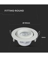 GU10 / MR16 Downlight - Ohne Leuchtmittel und Fassung, rund, schwenkbar, weiß, Loch: Ø9,3 cm