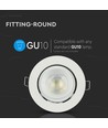 GU10 / MR16 Downlight - Ohne Leuchtmittel und Fassung, rund, schwenkbar, weiß, Loch: Ø9,3 cm