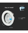 GU10 / MR16 Downlight - Ohne Leuchtmittel und Fassung, rund, schwenkbar, weiß, Loch: Ø9,3 cm