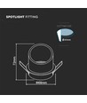 Vt-974 Lampe GU10 - rund schwarz