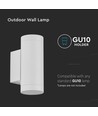 GU10 Wandleuchte mit Up/Down Licht - Weiß, IP44, zylindrisch, Außenbereich, ohne Leuchtmittel