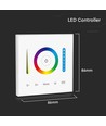 3-in-1 Wand-Controller für RGB / RGBW / RGB+CCT - 12V-24V, RF 2.4GHz, 86x86mm, weiß, Touchpanel
