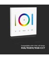 3-in-1 Wand-Controller für RGB / RGBW / RGB+CCT - 12V-24V, RF 2.4GHz, 86x86mm, weiß, Touchpanel