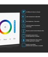 3-in-1 Wand-Controller für RGB / RGBW / RGB+CCT - 12V-24V, RF 2.4GHz, 86x86mm, weiß, Touchpanel