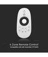 4-Zonen RF Fernbedienung für LED Strips - 2.4GHz, Reichweite bis zu 30m, weiß, 4 Zonen
