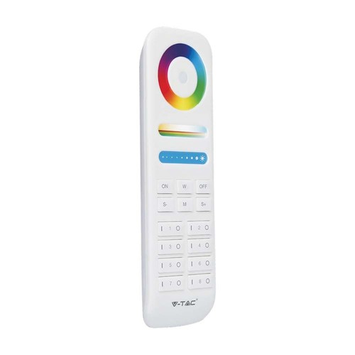 8-Zonen Fernbedienung für LED - 3V, weiß, Touch-Farbrad, 2.4GHz, passend für LED Strips