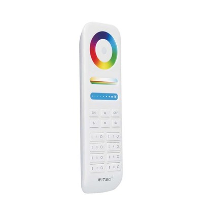 8-Zonen Fernbedienung für LED - 3V, weiß, Touch-Farbrad, 2.4GHz, passend für LED Strips