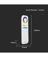 8-Zonen Fernbedienung für LED - 3V, weiß, Touch-Farbrad, 2.4GHz, passend für LED Strips