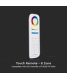 8-Zonen Fernbedienung für LED - 3V, weiß, Touch-Farbrad, 2.4GHz, passend für LED Strips