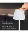 1,5W wiederaufladbare LED Tischleuchte, 5V - Weiß, 4-stufig dimmbar, inkl. USB-C Kabel