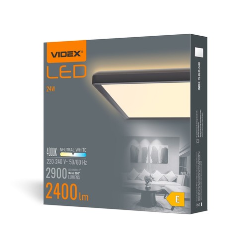 24W LED Deckenleuchte, schwarz - 4000K, IP20 Innen, Ra 88