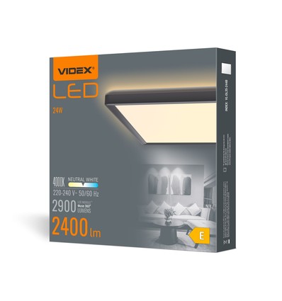 24W LED Deckenleuchte, schwarz - 4000K, IP20 Innen, Ra 88