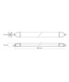 60cm 20W komplette LED-Wannenleuchte - durchverdrahtet, IP65, 5000K