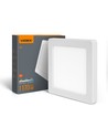 12W LED Einbaupanel / Deckenleuchte - 1170lm, 3CCT, 16,7x16,7cm, weißer Rand, für Einbau oder Aufbau