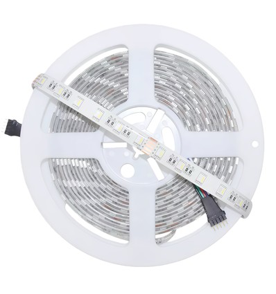 5 Meter 12W/m RGB+WW LED-Streifen - 24V DC, IP65, 60 LEDs pro Meter