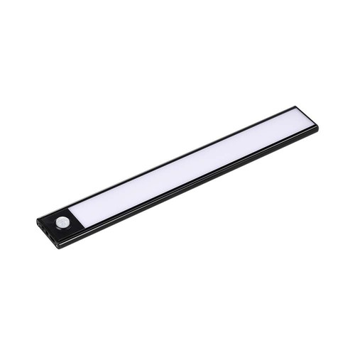 1,5W LED Schrankleuchte mit PIR Sensor - 30cm, schwarz, batteriebetrieben, 4000K, auto on/off