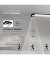 1,5W LED Schrankleuchte mit PIR Sensor - 30cm, schwarz, batteriebetrieben, 4000K, auto on/off