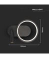 14W Designer Wandleuchte aus Metall - 1500lm, schwarz, 360 Grad, IP20, inkl. Leuchtmittel