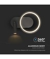 14W Designer Wandleuchte aus Metall - 1500lm, schwarz, 360 Grad, IP20, inkl. Leuchtmittel