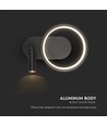 14W Designer LED Wandleuchte - Schwarz, 1500lm, 25x10x18 cm, inkl. Leuchtmittel