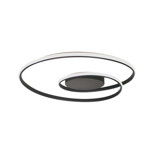 60cm 48W dimmbare LED Designer Deckenleuchte - 5150lm, TRIAC dimmbar, schwarzer Rand, Ø60cm, 4000K