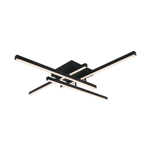 38W LED Deckenleuchte - 85x85cm, dimmbar, schwarz, 4000K, modernes Design