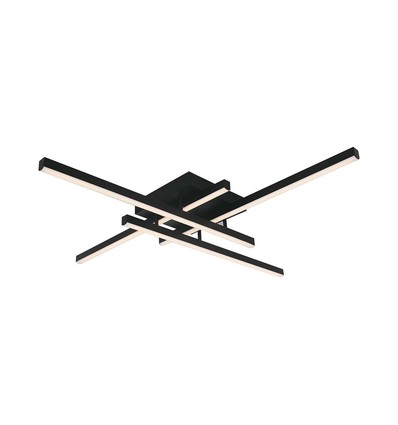 38W LED Deckenleuchte - 85x85cm, dimmbar, schwarz, 4000K, modernes Design