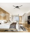 38W LED Deckenleuchte - 85x85cm, dimmbar, schwarz, 4000K, modernes Design
