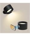 4,5W Wiederaufladbare Wandleuchte CCT - IP20, rund, mattschwarz, 360° drehbar, inkl. Leuchtmittel und Fernbedienung