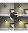 4,5W Wiederaufladbare Wandleuchte CCT - IP20, rund, mattschwarz, 360° drehbar, inkl. Leuchtmittel und Fernbedienung