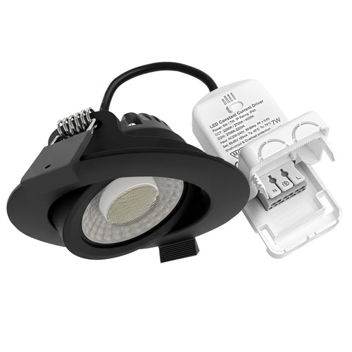 7W Ø8,3cm DimToWarm+CCT Einbaustrahler dimmbar RA96 - Loch: Ø6,8 cm, Schwarz