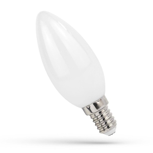 E14 4W LED Kerzenlampe - C35, Filament, mattiertes Glas